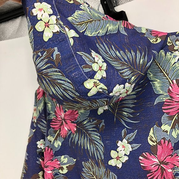 Bench floral navy windbreaker hooded full zip jacket size L (fits like small) - Picture 12 of 14